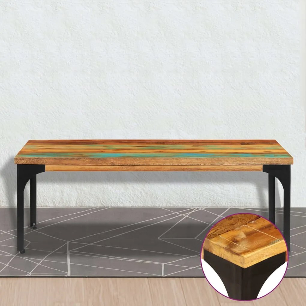Mesa de centro 100x60x35cm madeira recuperada maciça