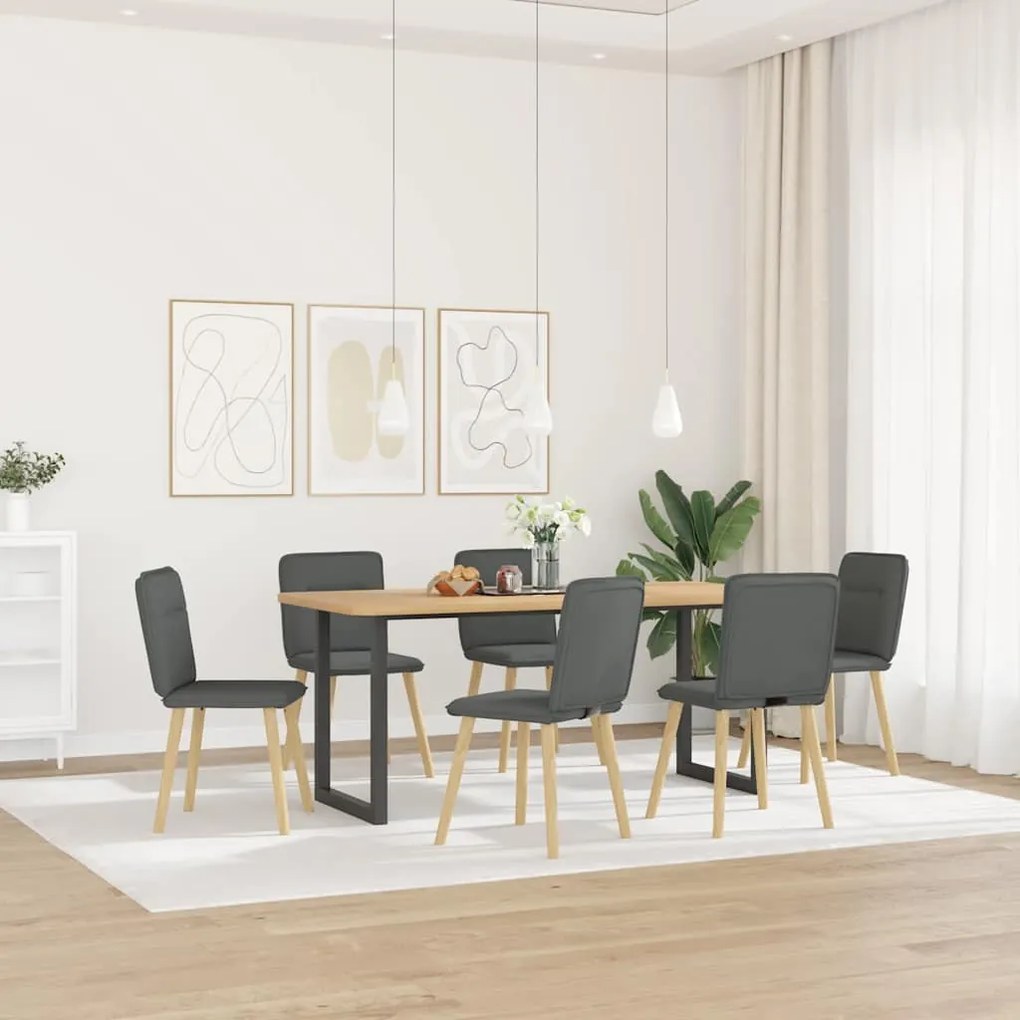 vidaXL Cadeiras de jantar 6 pcs tecido cinzento-escuro