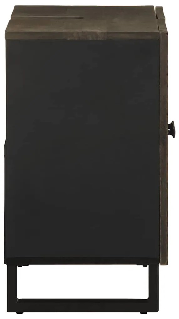 Armário para lavatório 62x33x58 cm madeira maciça manga preto