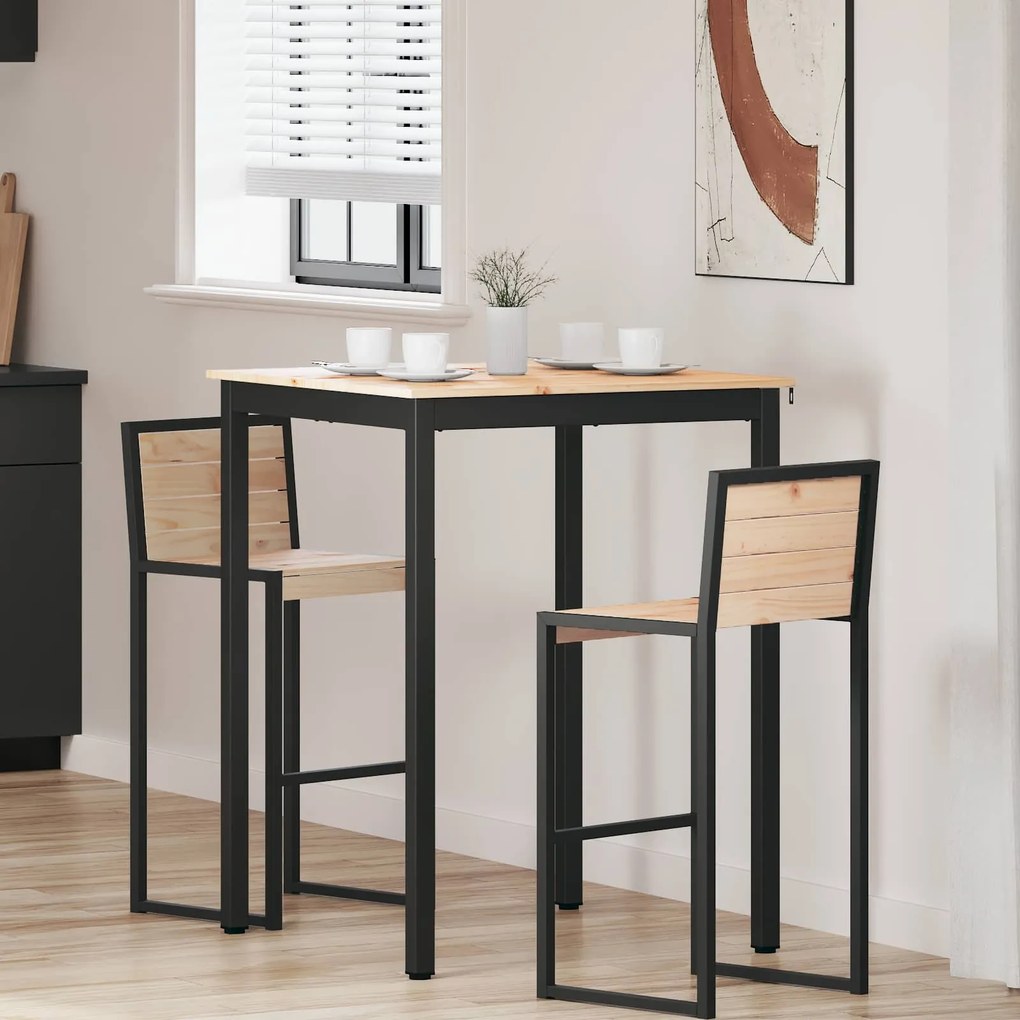 vidaXL Mesa de bar Natural 110 x 55 x 105 cm