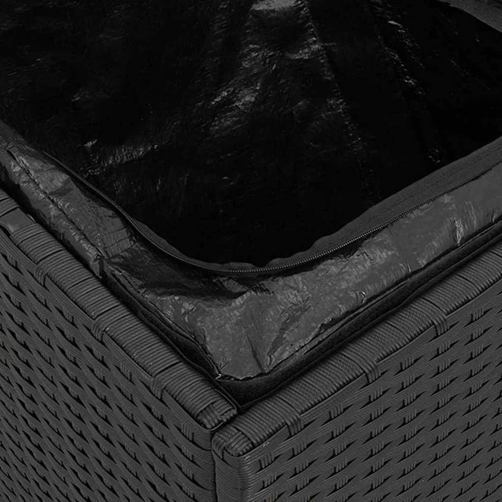 Caixa de Almofadas Preta 50x50x50 cm Vime Poliéster