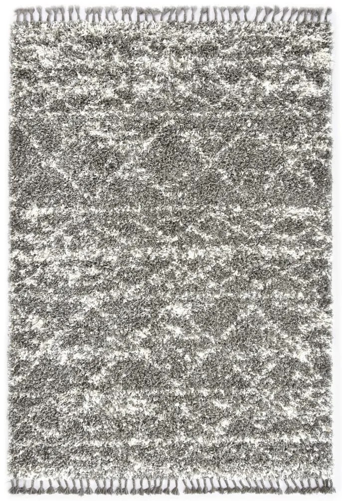 vidaXL Tapete berbere shaggy PP cinzento e bege 160x230 cm