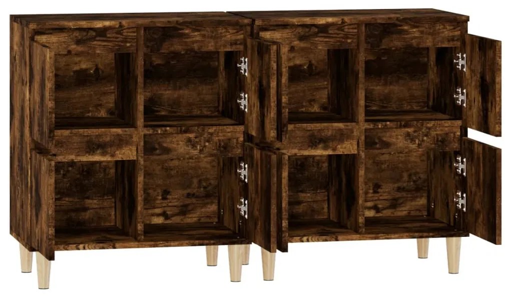 Aparadores 2 pcs 60x35x70 cm derivados madeira carvalho fumado
