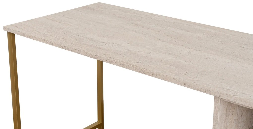 Secretária Twin Study Desk – Travertine Gold – 240 cm x 74 cm x 60 cm