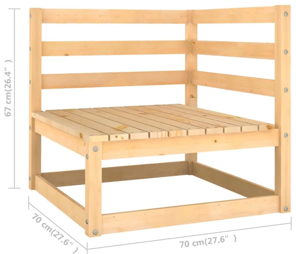 8 pcs conjunto lounge de jardim c/ almofadões pinho maciço