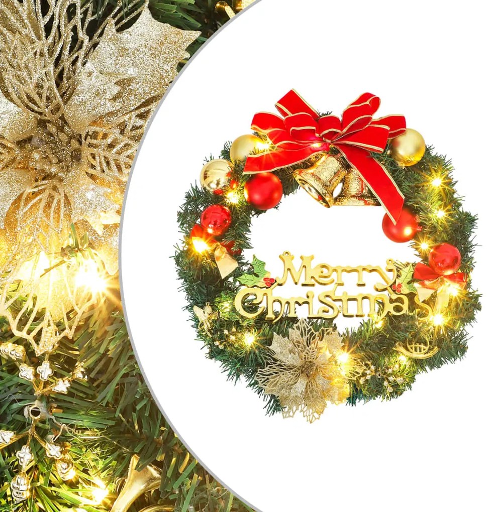 vidaXL Grinalda de Natal com 20 luzes LED 45 cm verde