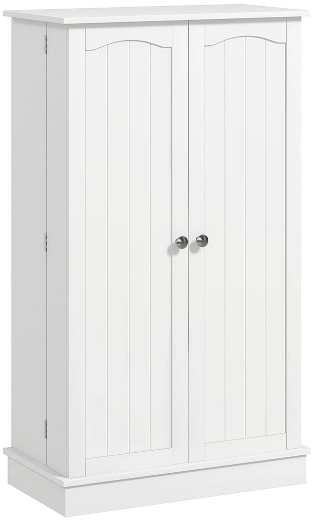 HOMCOM Armário Móvel de Cozinha despensa 2 Portas com 5 Prateleiras e 12 Suportes para Especiarias 60x30x104 cm Branco | Aosom Portugal
