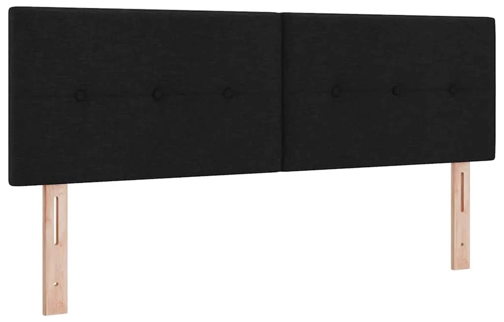 Cama Box com cabeceira Preto 140 x 190 cm Tecido e Espuma