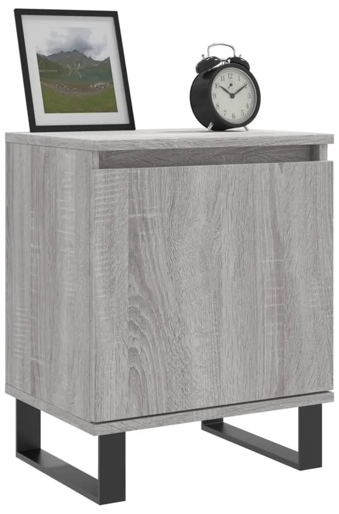 Mesas cabeceira 2pcs 40x30x50 cm derivados madeira cinza sonoma