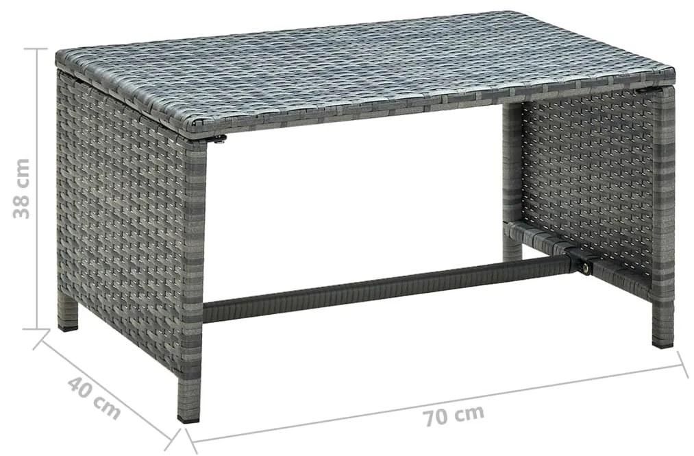 Mesa de centro 70x40x38 cm vime PE antracite