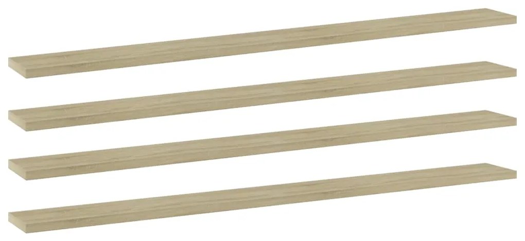 Prateleiras estante 4pcs 100x10x1,5cm contrapl. carvalho sonoma
