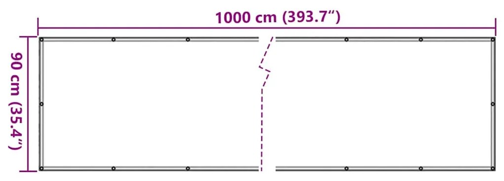 Tela de privacidade para varanda 1000x90 cm PVC creme