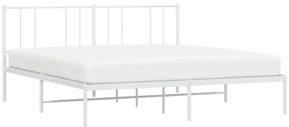 Estrutura de cama com cabeceira 180x200 cm metal branco