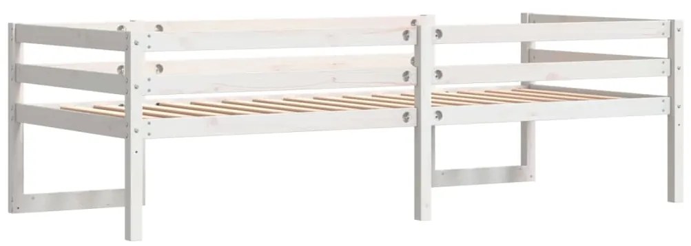 Estrutura de cama infantil 90x200 cm pinho maciço branco