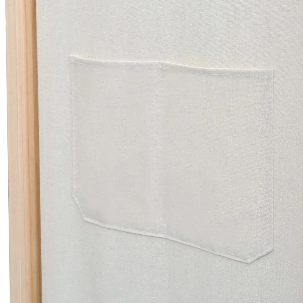 Divisória de quarto com 3 painéis 120x170x4 cm tecido creme