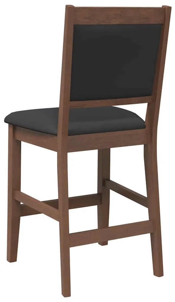 Bancos de bar com almofadões 2pcs madeira de seringueira maciça