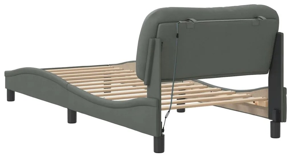 Estrutura de cama com LED sem colchão 80x200 cm tecido