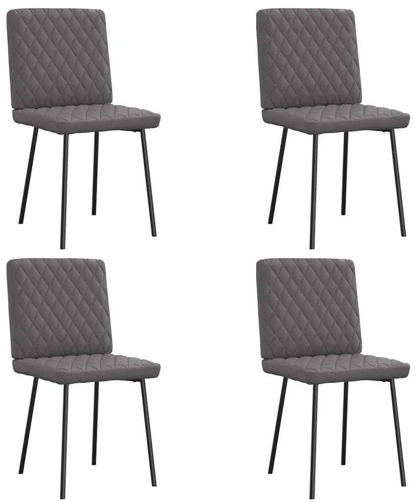 Cadeiras de jantar 4 pcs couro artificial cinzento