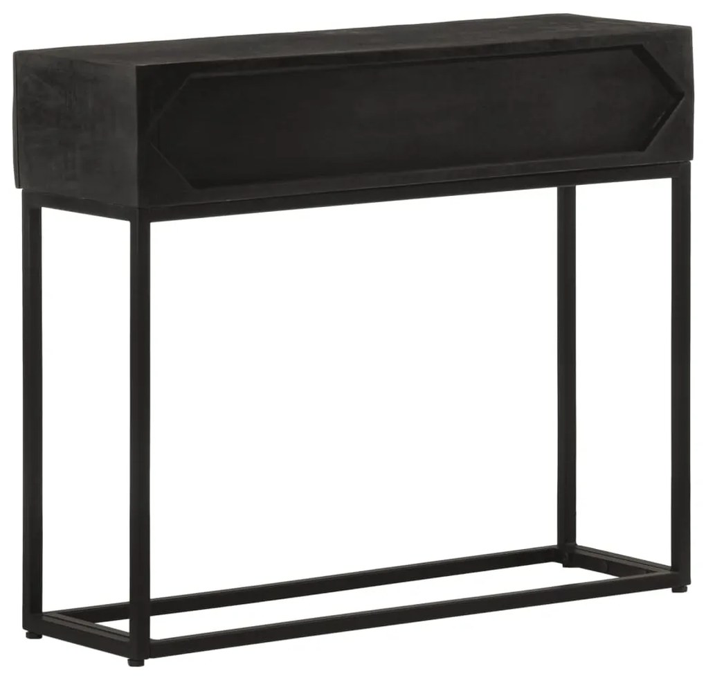 Mesa consola 90x30x76 cm mangueira maciça e ferro preto