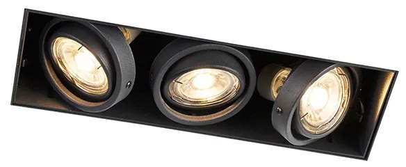 LED Foco embutido inteligente moderno preto sem moldura incl. 3 GU10 Wifi - Oneon 3 Design,Industrial,Moderno
