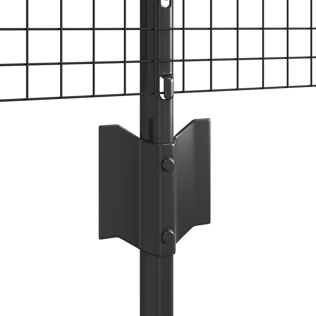 Cerca de Fio Soldado com 22 Postes U Cinza 0.4x50 m Aço