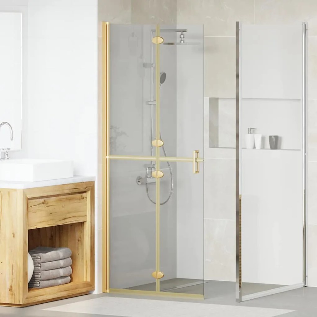 vidaXL Parede de chuveiro walk-in Ouro 90 x 6.5 x 190 cm