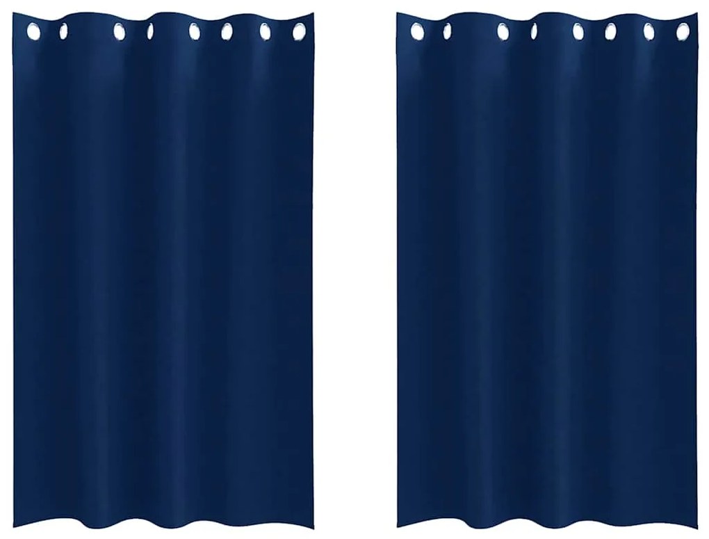 Cortinas com cortinas 2 pcs Azul escuro 175 x 140 cm Poliéster