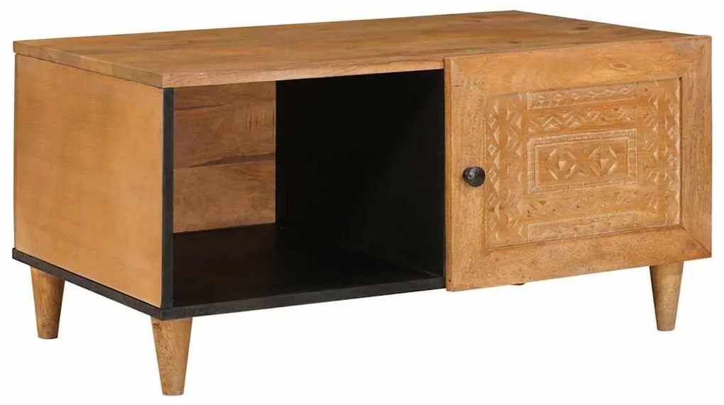 vidaXL Mesa de centro com prateleira Marrom Claro 80 x 50 x 40 cm