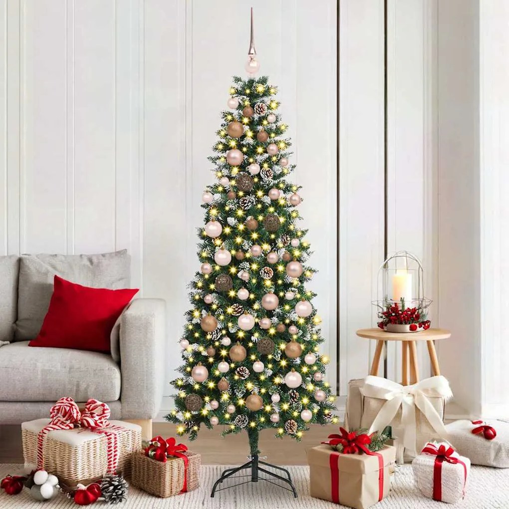 vidaXL Árvore de Natal Artificial com 300 LEDs Verde 76 x 76 x 180 cm