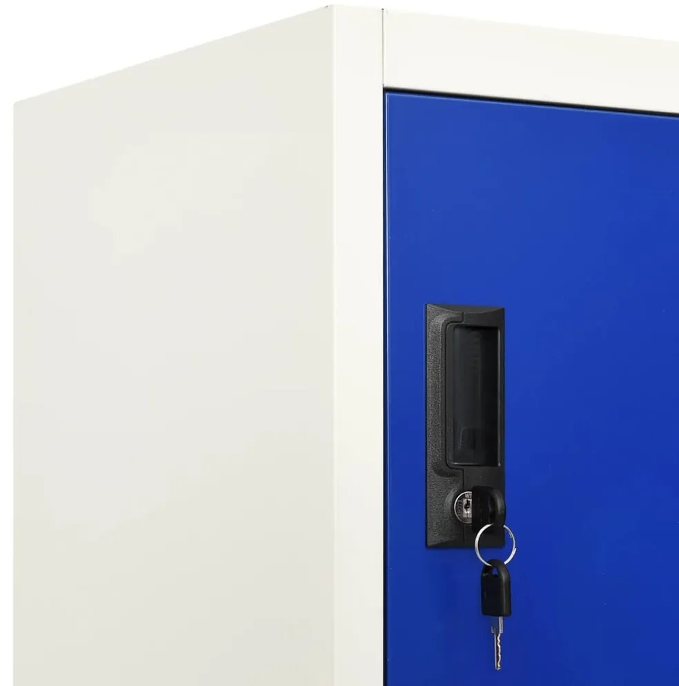 Cacifo aço 90x45x180 cm cinzento e azul