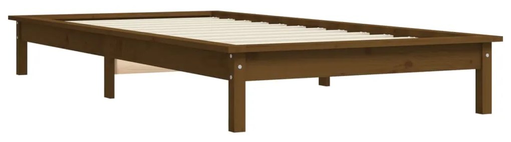 Estrutura cama pequena solteiro 75x190 cm pinho castanho mel