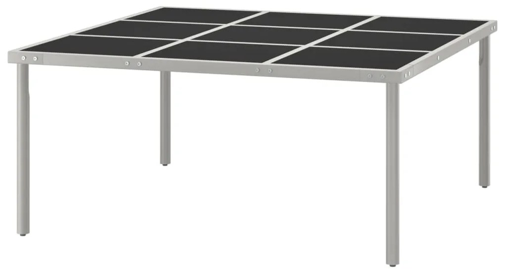 Mesa de jantar para jardim 170x170x74,5 cm vidro e aço