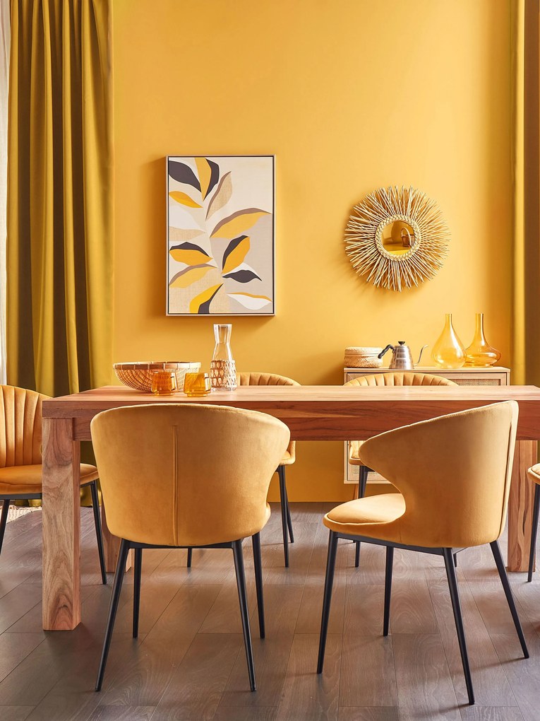 Quadro com motivo de folhas 63 x 93 cm creme e amarelo FICUZZA Beliani