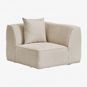 Módulo De Canto Para Sofá Modular Estofado Cardea Bouclé Bege Creme - Sklum