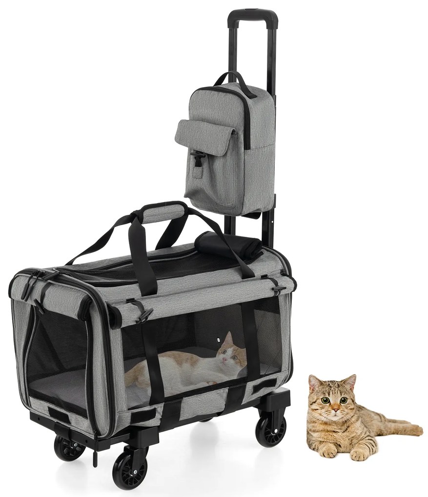 Caixa de areia para gatos com almofada removível e porta frontal aberta - branca