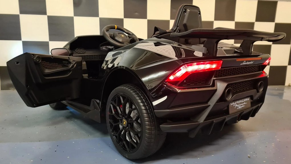Carro infantil Lamborghini Huracan 12 volts com controlo remoto, Pneus Borracha preto metálico