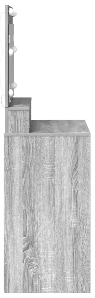 mesa de maquilhagem vidaXL com luzes LED cinza sonoma 79x41x135 cm