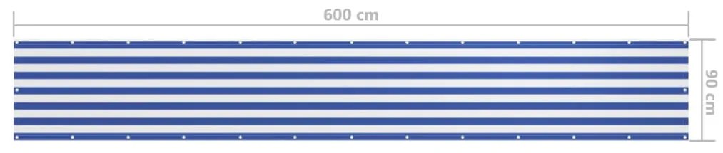 Tela de varanda 90x600 cm tecido Oxford branco e azul