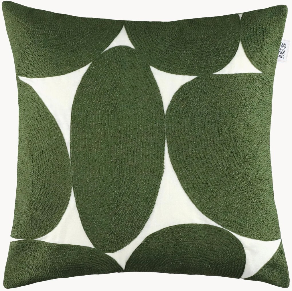 Capa de almofada decorativa bordada Pebble