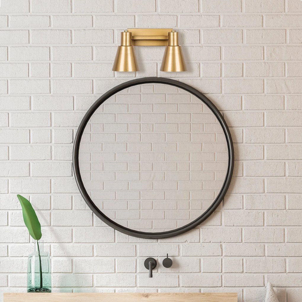 Candeeiro de Parede Funnel – Dourado – 38 x 21 x 21 cm