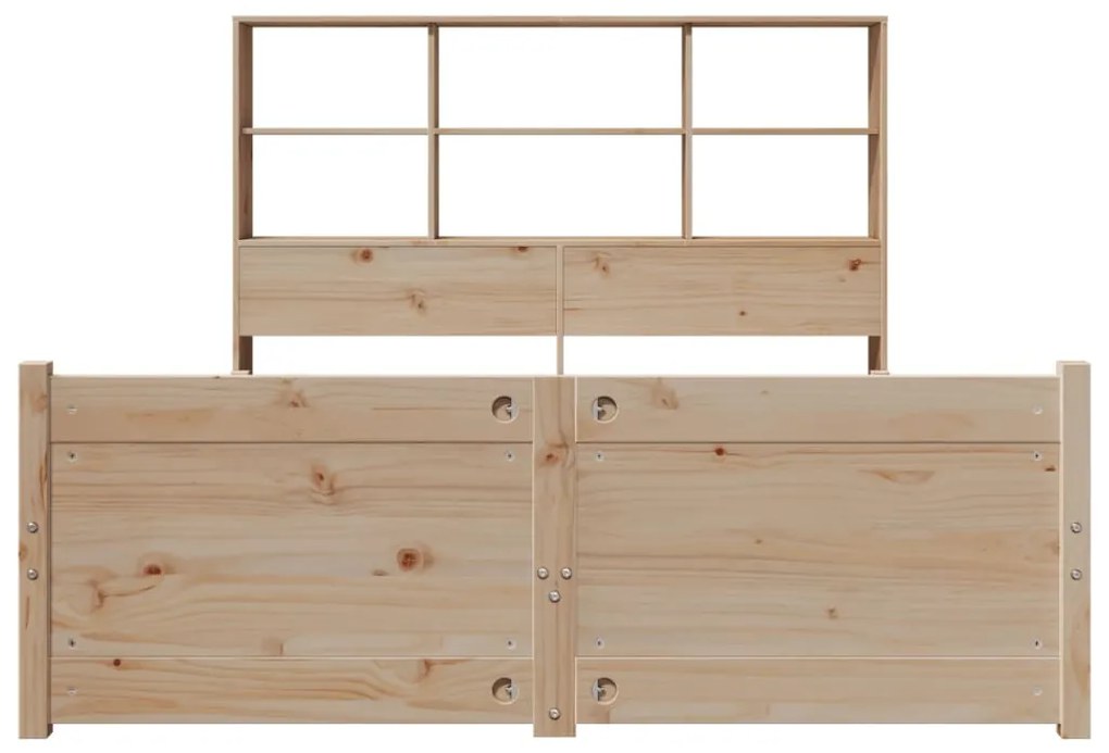 Cama com estante sem colchão 120x200 cm pinho maciço