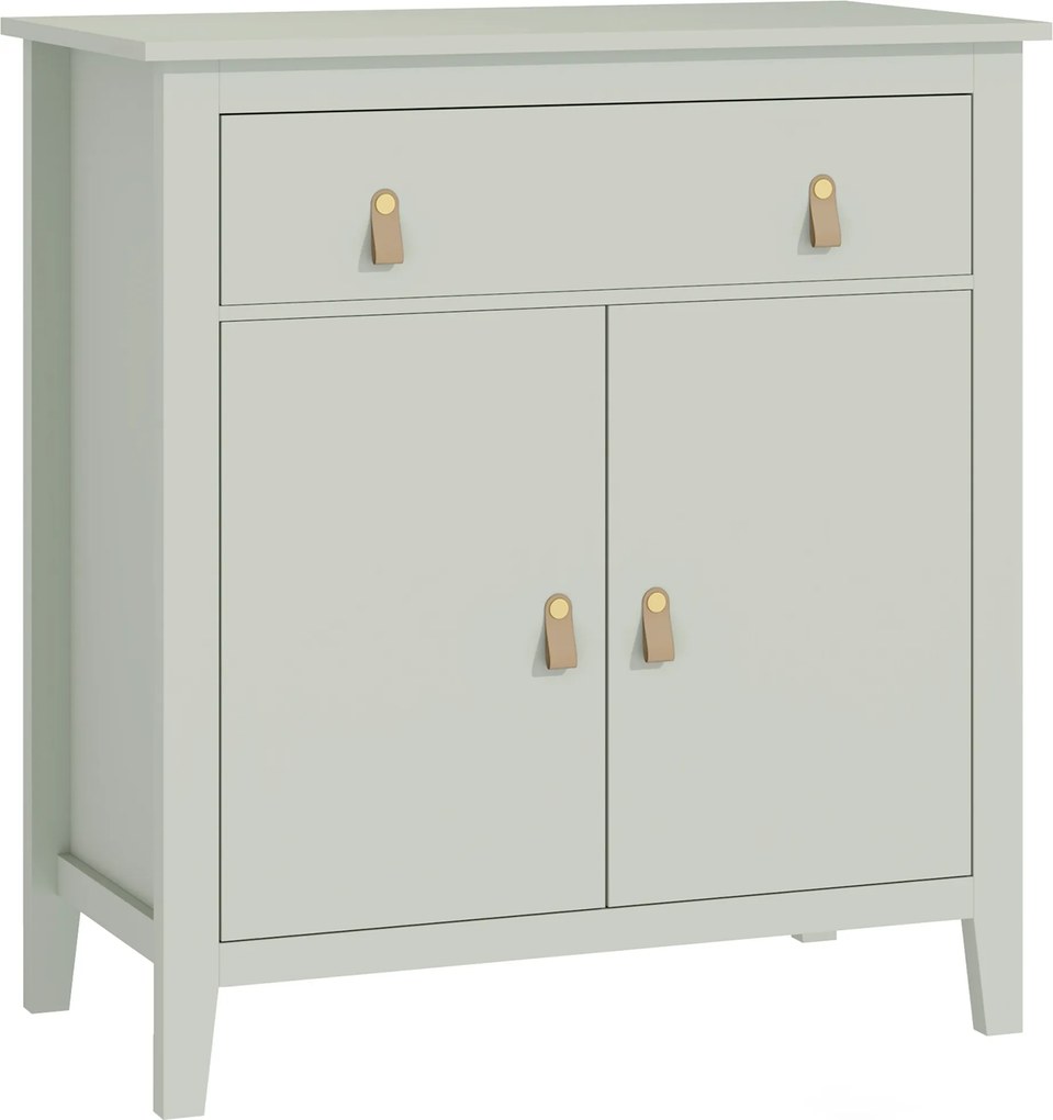 HOMCOM Aparador com Gaveta e Armário de 2 Níveis com Prateleira Ajustável Base Elevada e Amplo Tampo 80x40x90 cm Verde Claro | Aosom Portugal