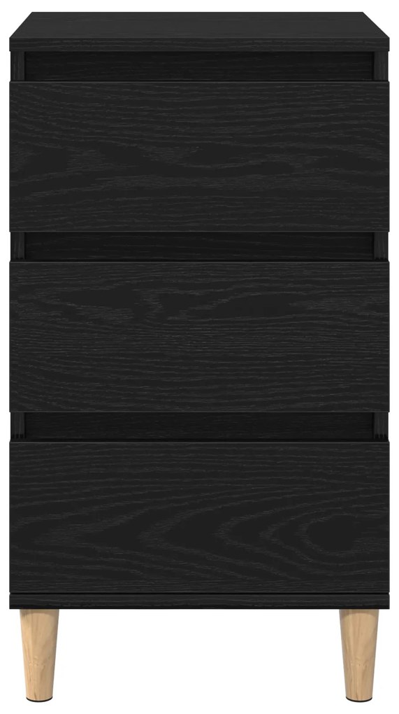 Mesa de Cabeceira vidaXL Preto Carvalho 40x35x70 cm Madeira Derivada