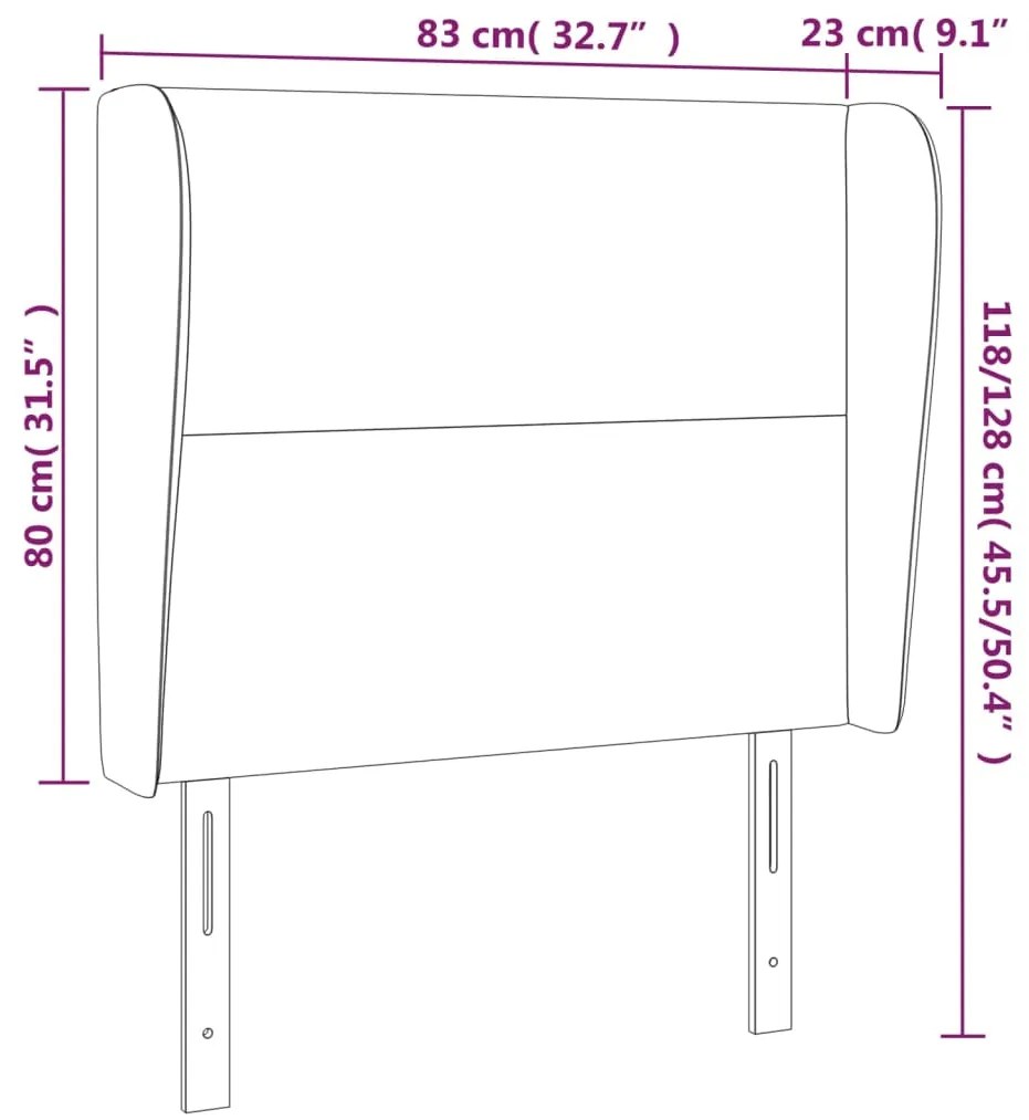 Cabeceira cama c/ abas couro artif. 83x23x118/128 cm cappuccino