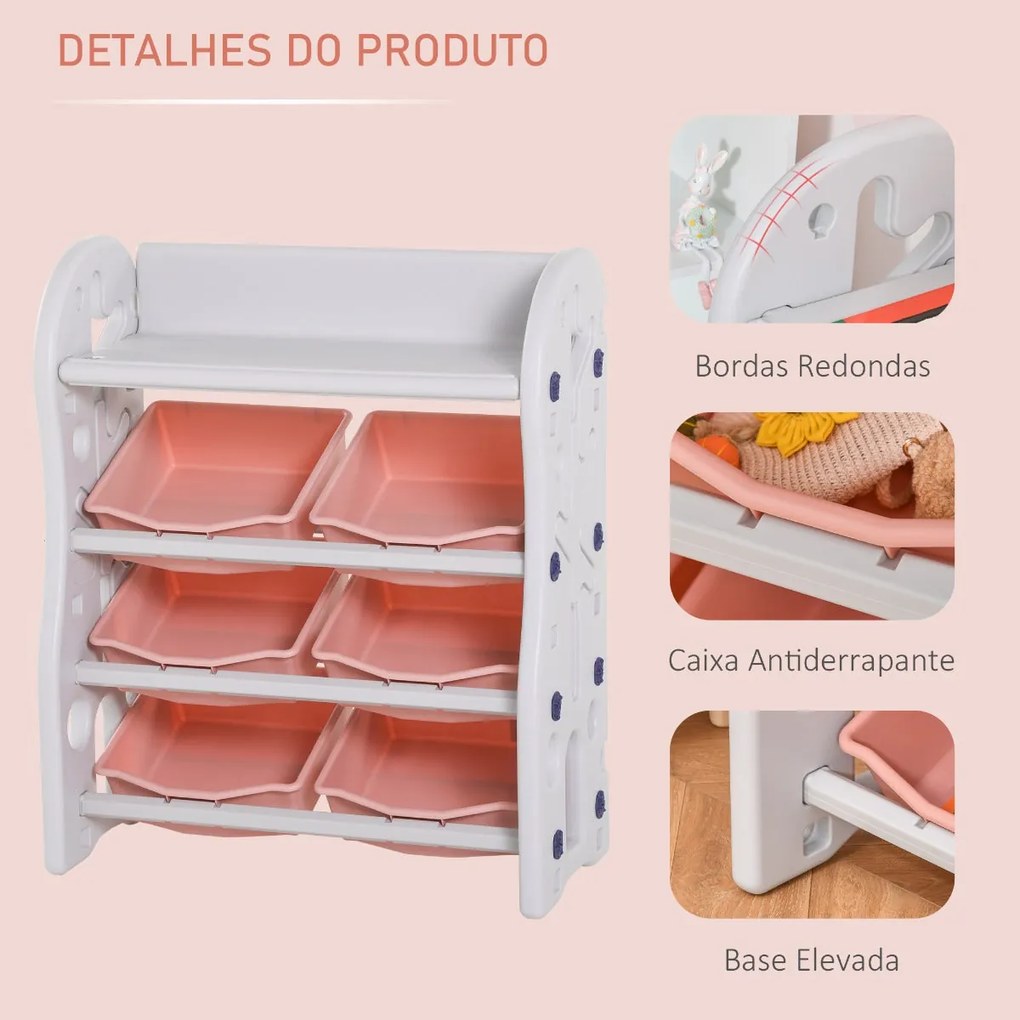 Estante Infantil Tulip - Branco e Coral - Design Moderno
