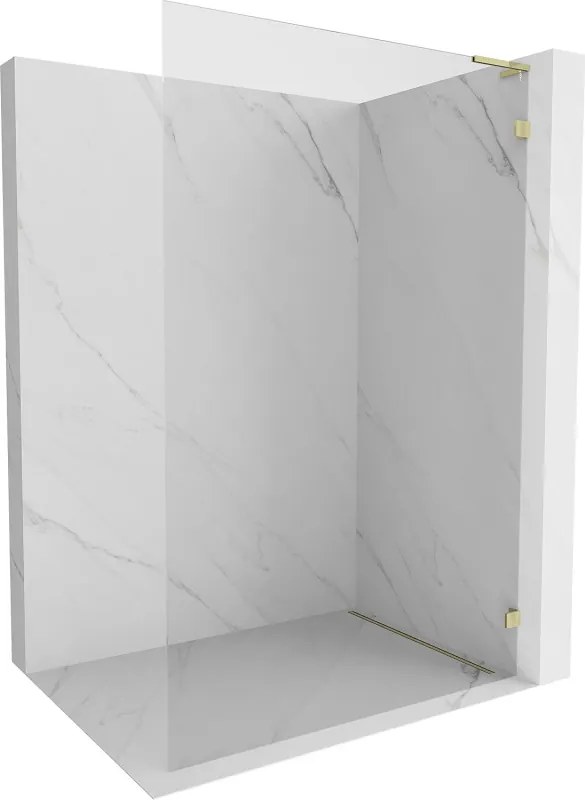 Mexen Lunar L parede de duche Walk-in direita 60 x 200 cm, transparente 8 mm, dourada - 830L-060-000-50-00-P