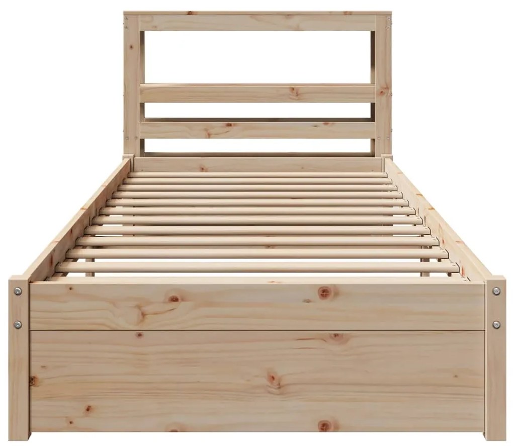 Estrutura de cama com cabeceira 90x200 cm pinho maciço