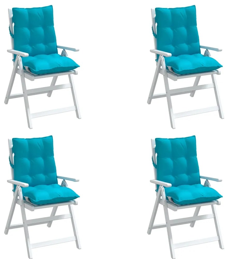 Almofadões cadeira encosto baixo 4 pcs tecido oxford turquesa
