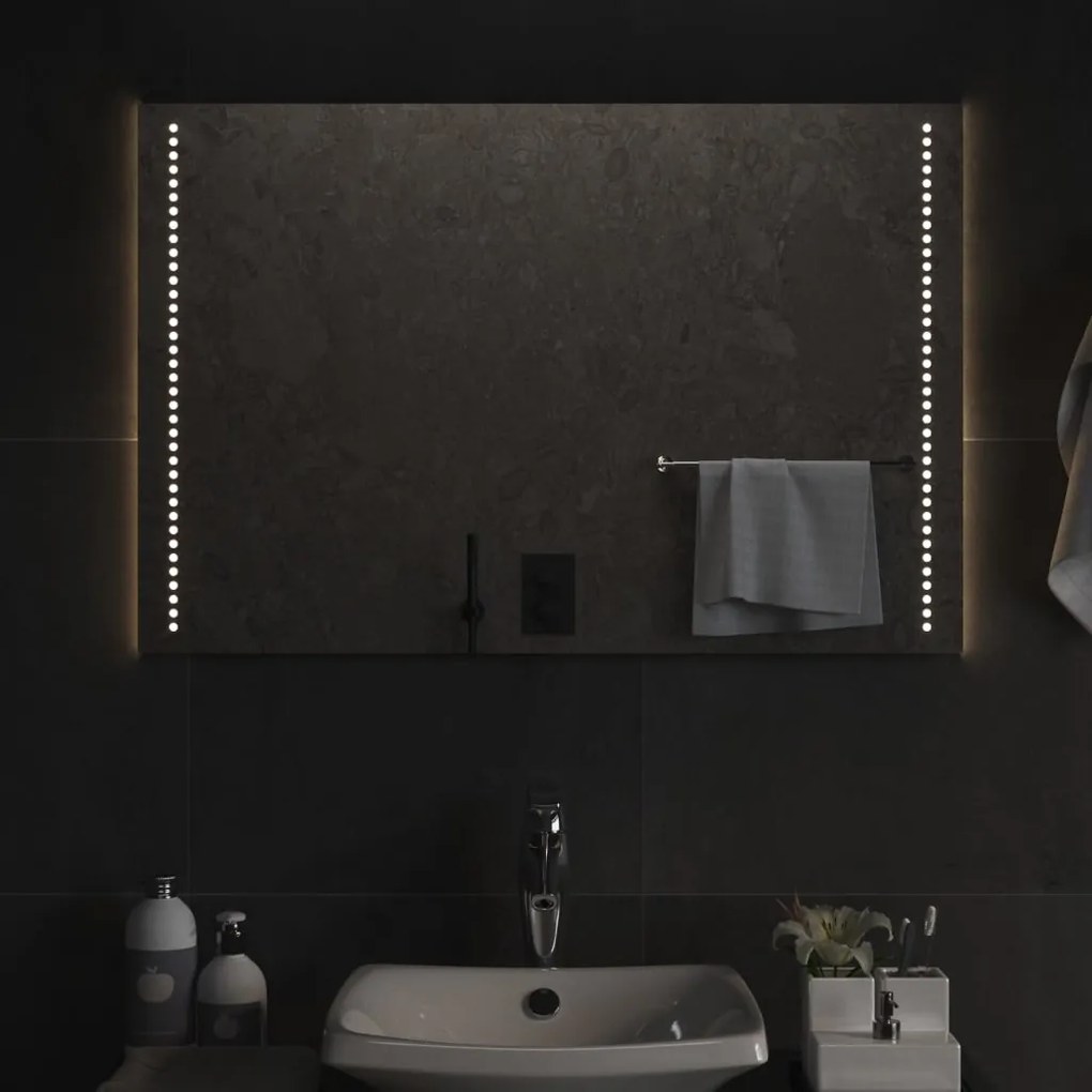 vidaXL Espelho de casa de banho com luzes LED 60x90 cm