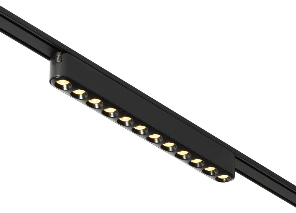 Candeeiro de Teto Moderno Preto para Sistema de Trilho Monofásico 12W 3000K - Magnetic Puntua